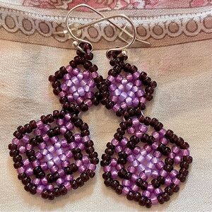 HAND CRAFTED BOHEMIAN BEADED EARRINGS *NEW *JAPANESE GLASS BEADS *LIGHTWEIGHT